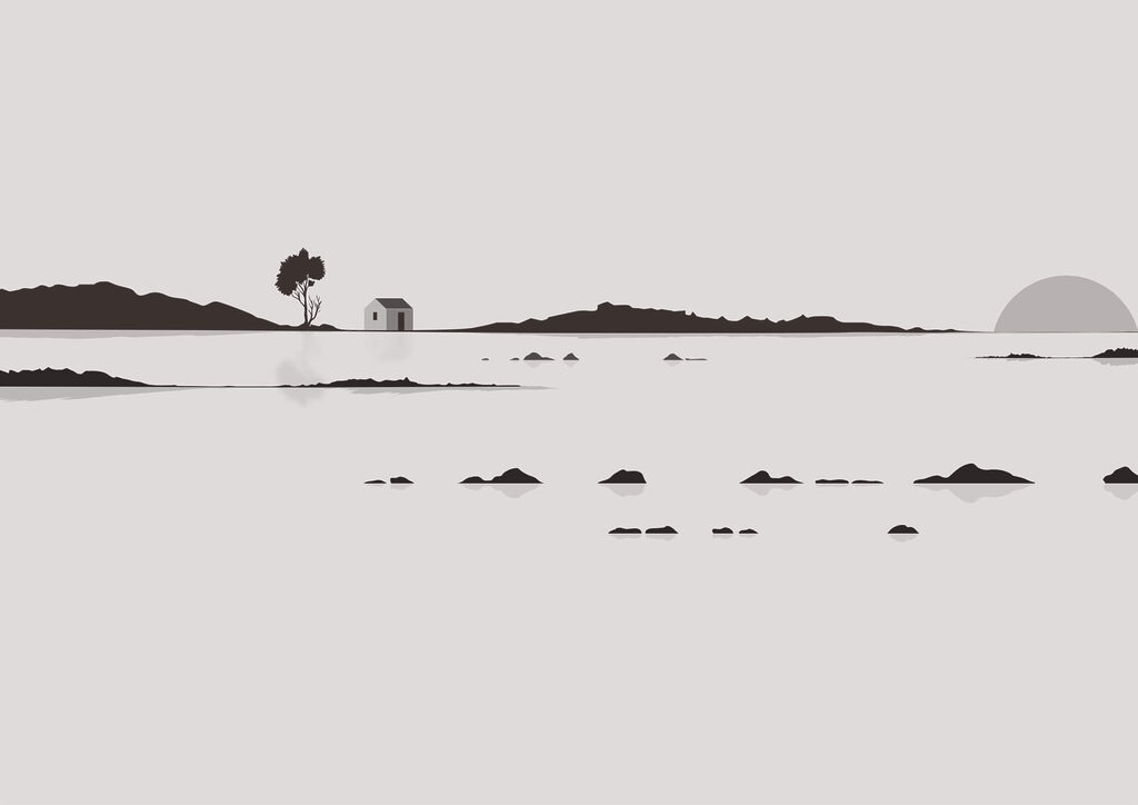 Rivage au soleil pâle — motif complet
