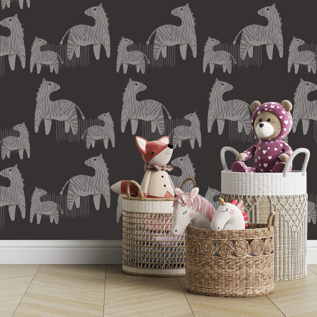 Chevaux sur fond noir — intérieur 1