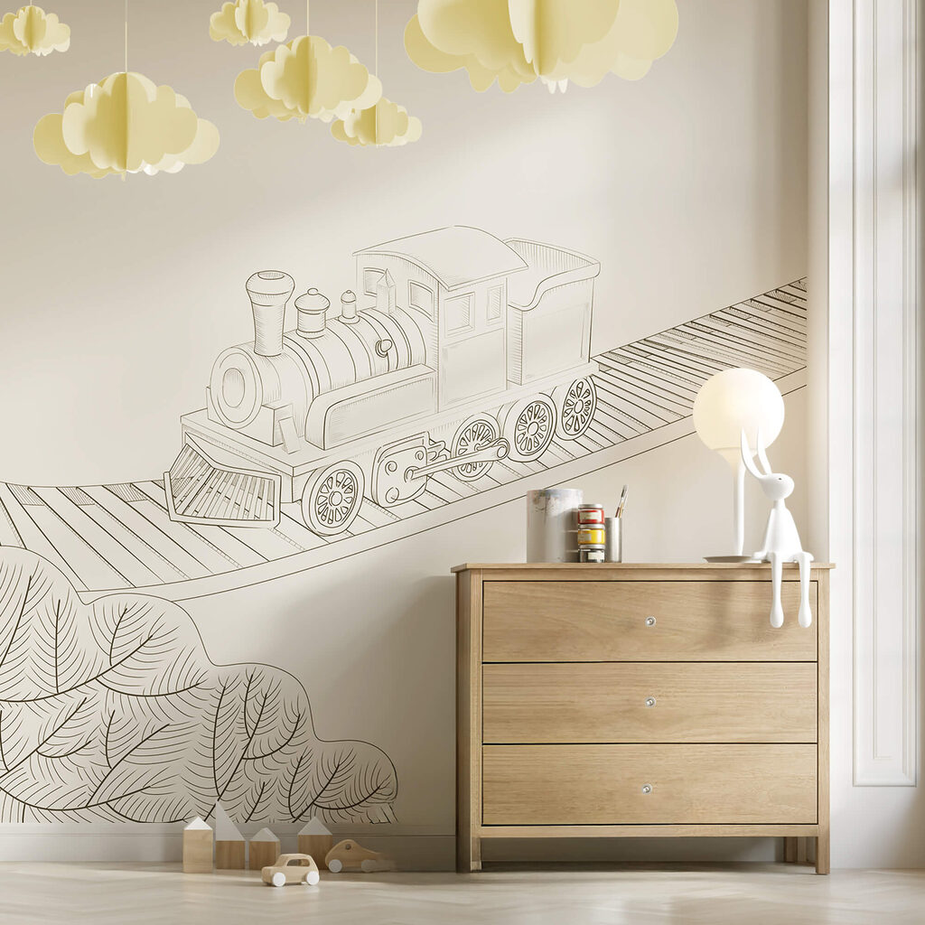 Petit train dessiné — intérieur 1