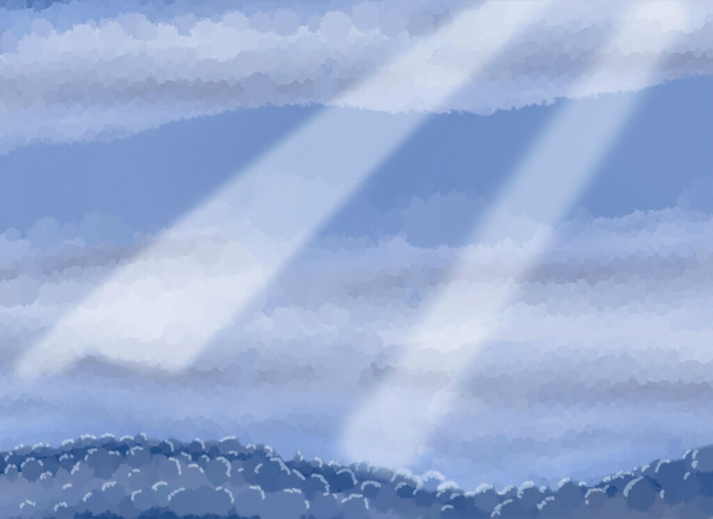 Rayons entre les nuages — motif complet