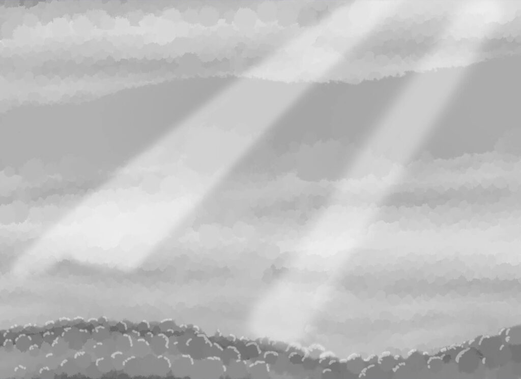 Rayons entre les nuages — motif complet