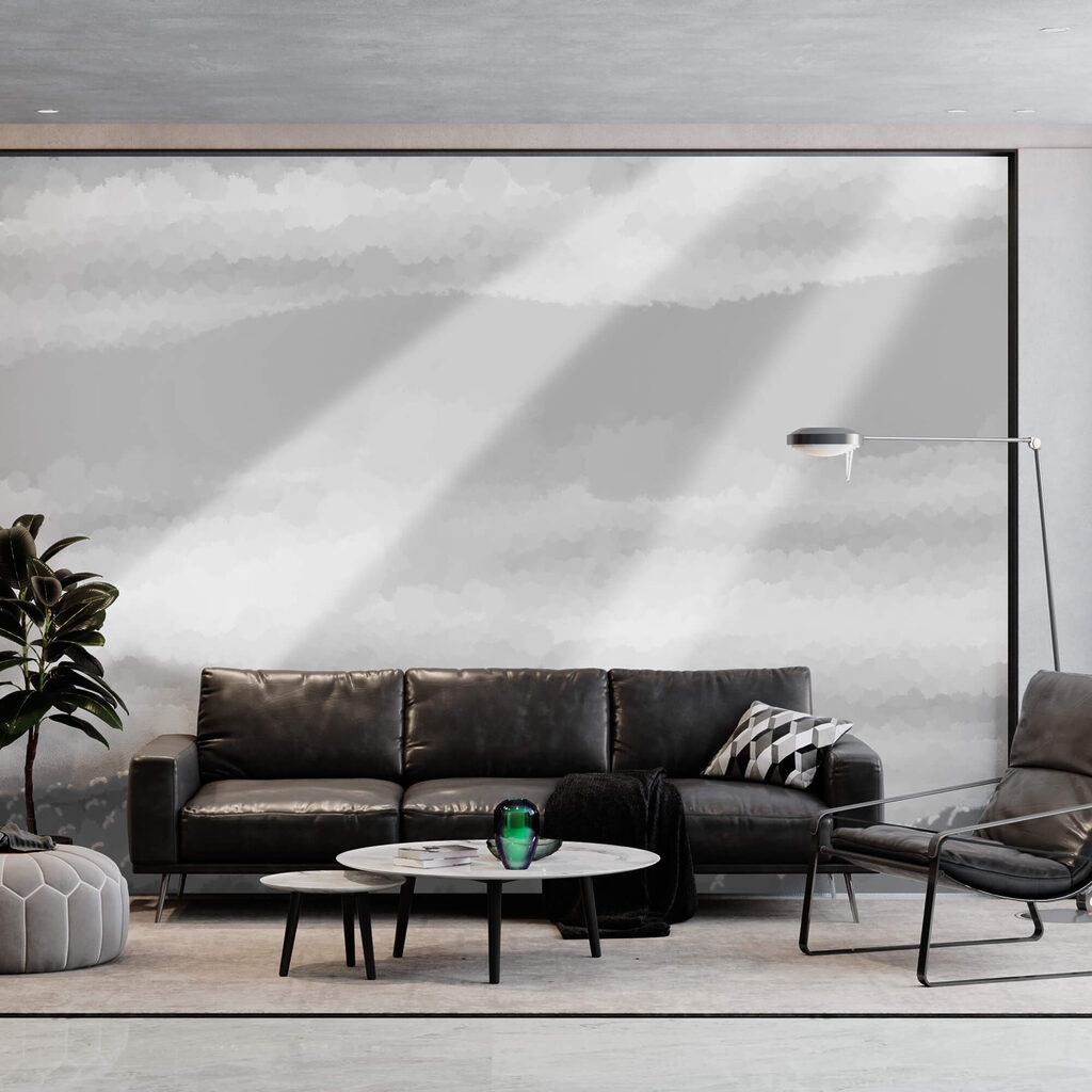 Rayons entre les nuages dans un intérieur