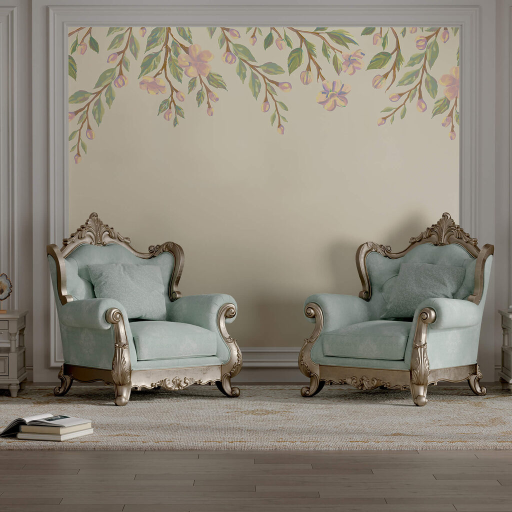 Rameaux fleuris suspendus — intérieur 1