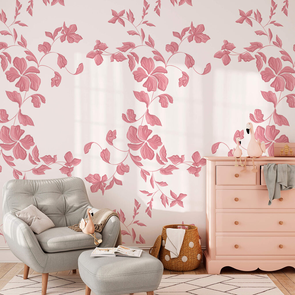 Rameaux roses en losanges — intérieur 1