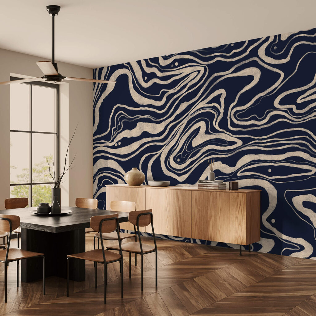 Vagues de fins contours dans un intérieur