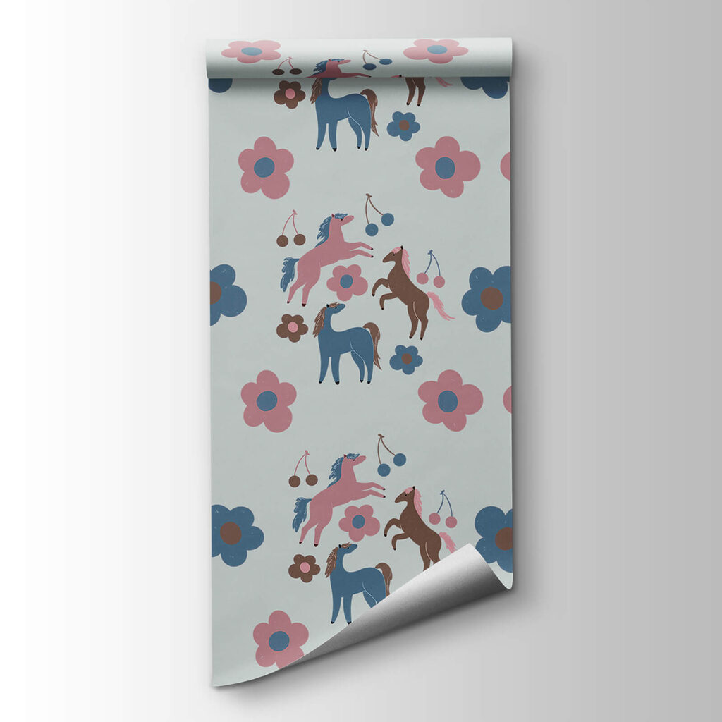 Petits chevaux et fleurs — vue du produit