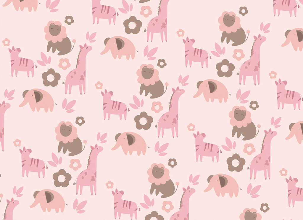 Petits animaux et fleurs — motif complet