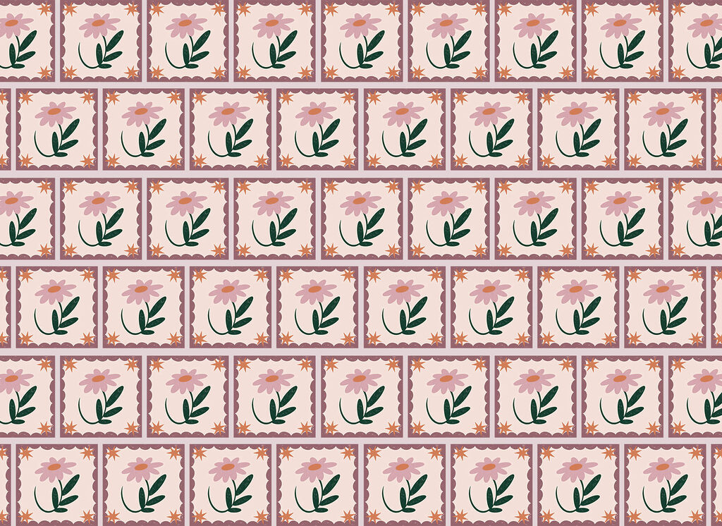 Feuilles en petits carreaux — motif complet