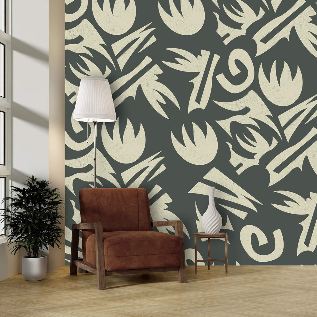 Feuilles blanches et grises — intérieur 2