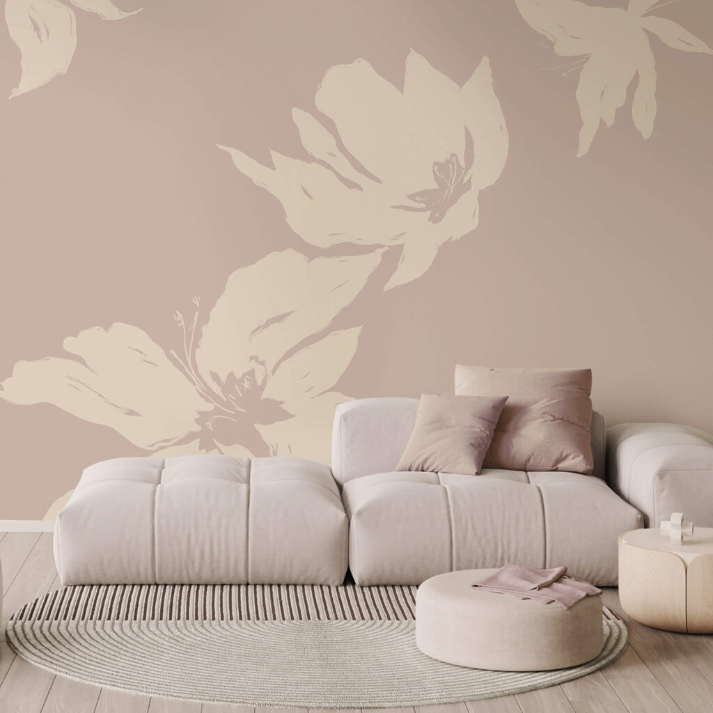 Fleurs en silhouette dans un intérieur