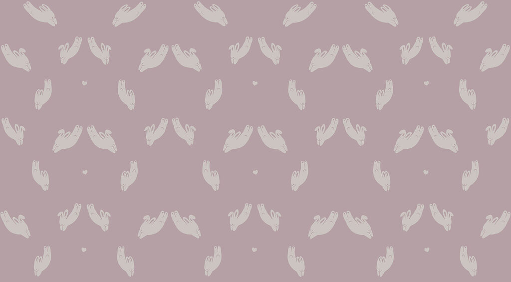 Lapins et petits cœurs — motif complet