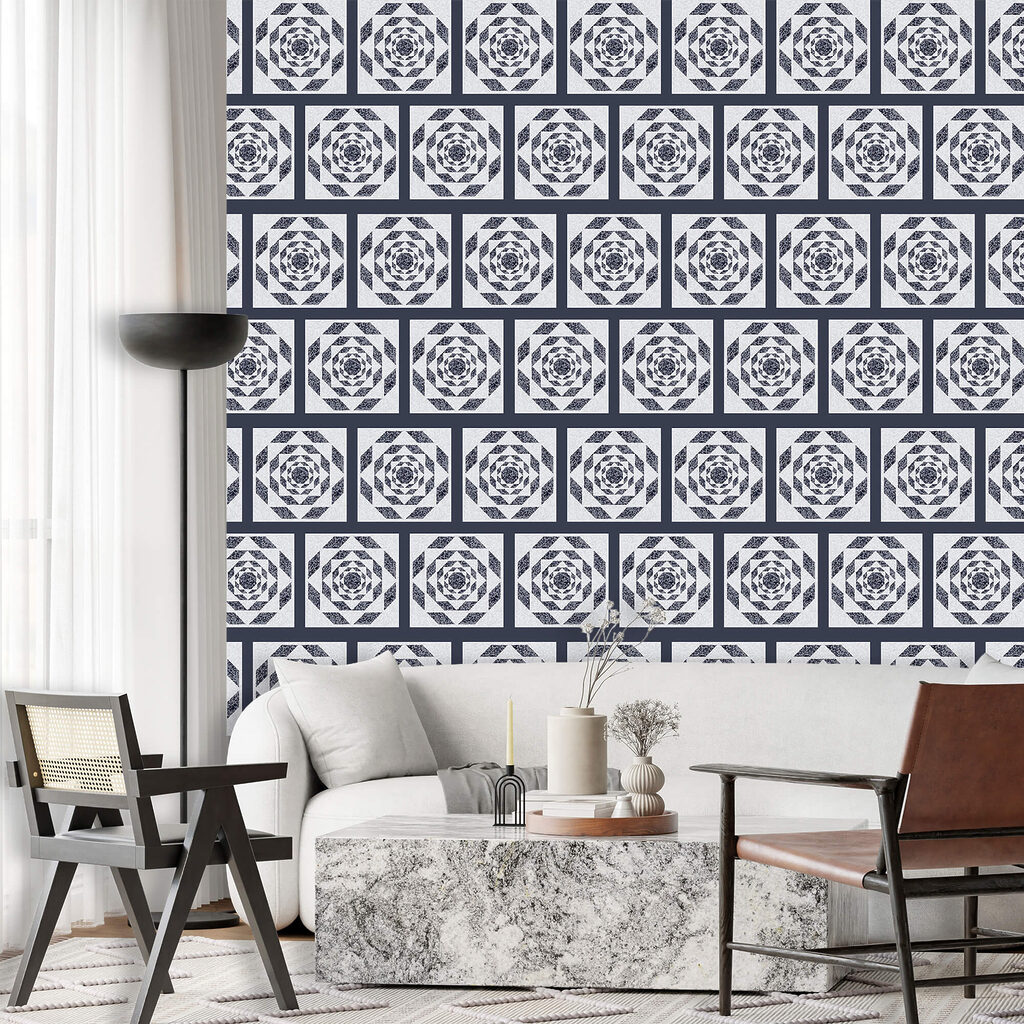 Ornements floraux en carrés — intérieur 1