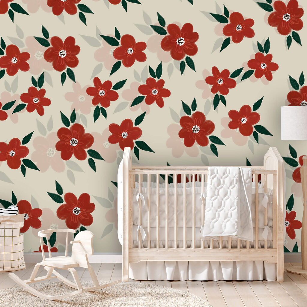 Fleurs rouges, feuilles vertes — intérieur 2