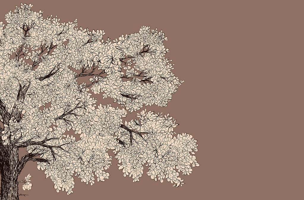 Large ramure fleurie — motif complet