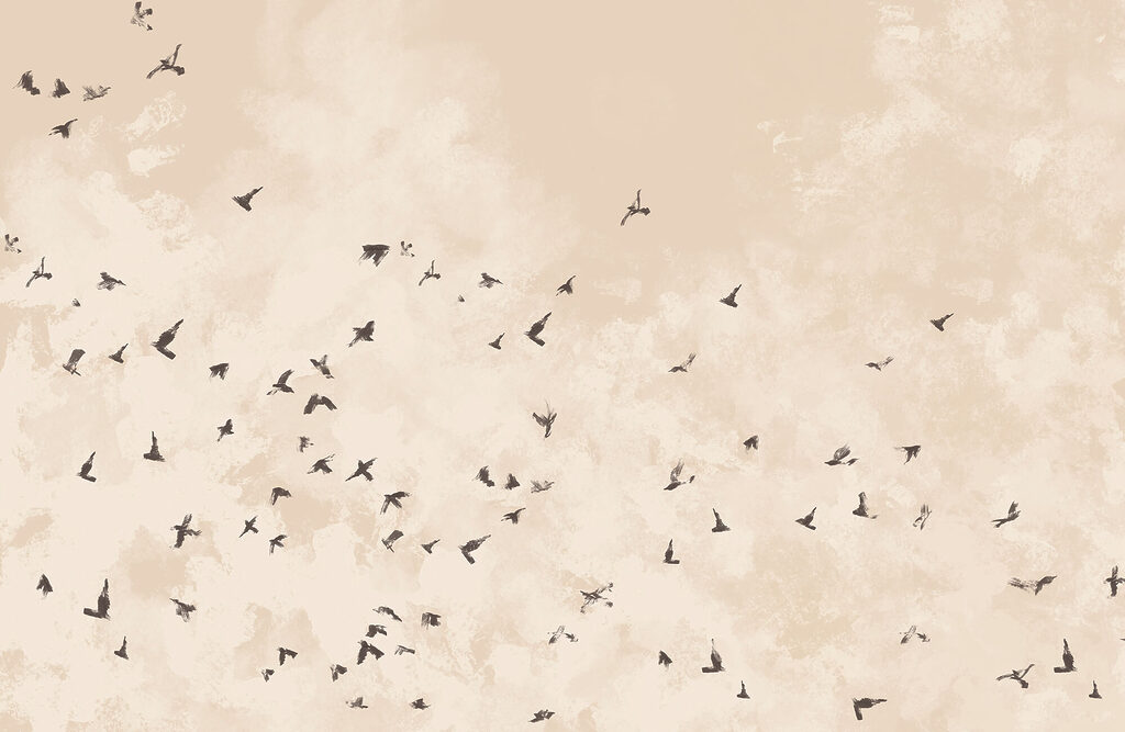 Nuée d’oiseaux — motif complet