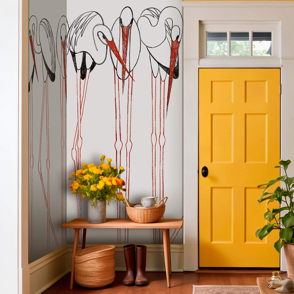 Oiseaux sur échasses rouges — intérieur 3