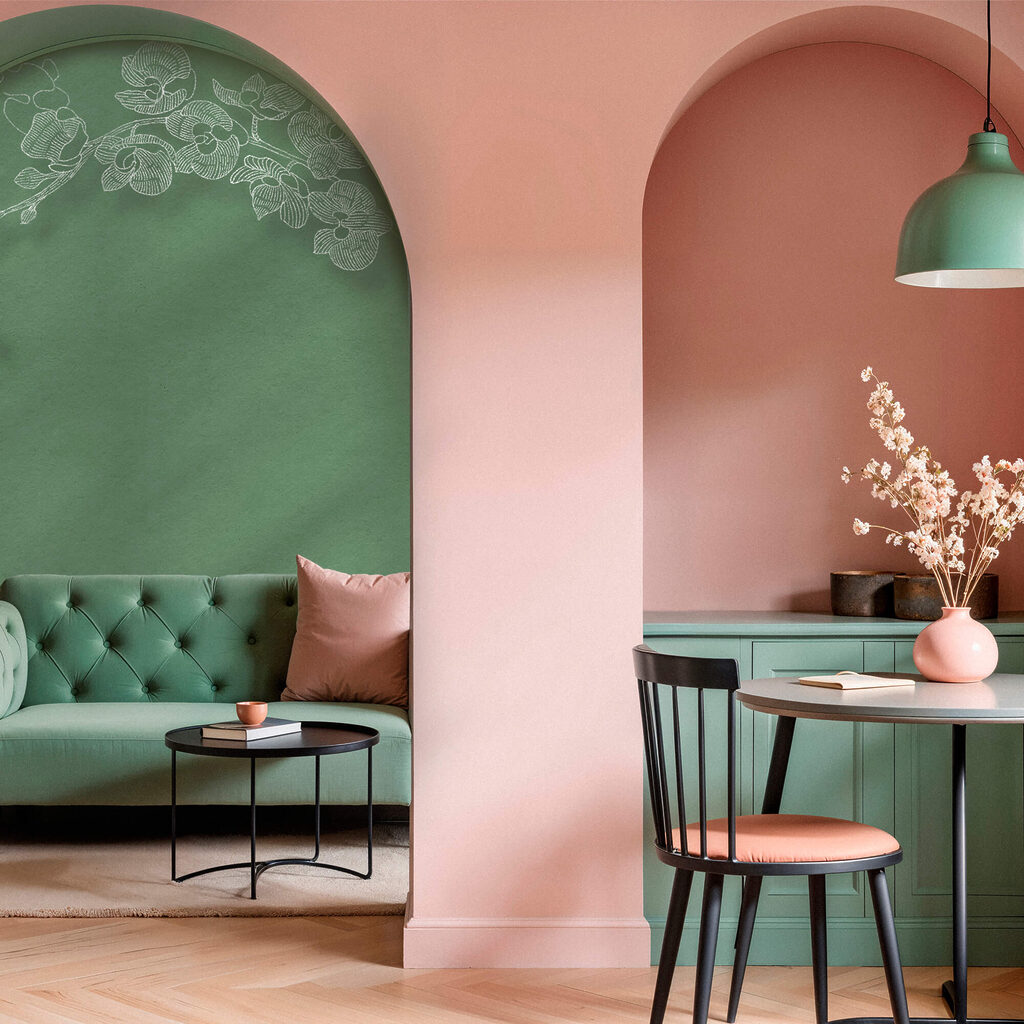 Fleurs délicates sur vert — intérieur 2