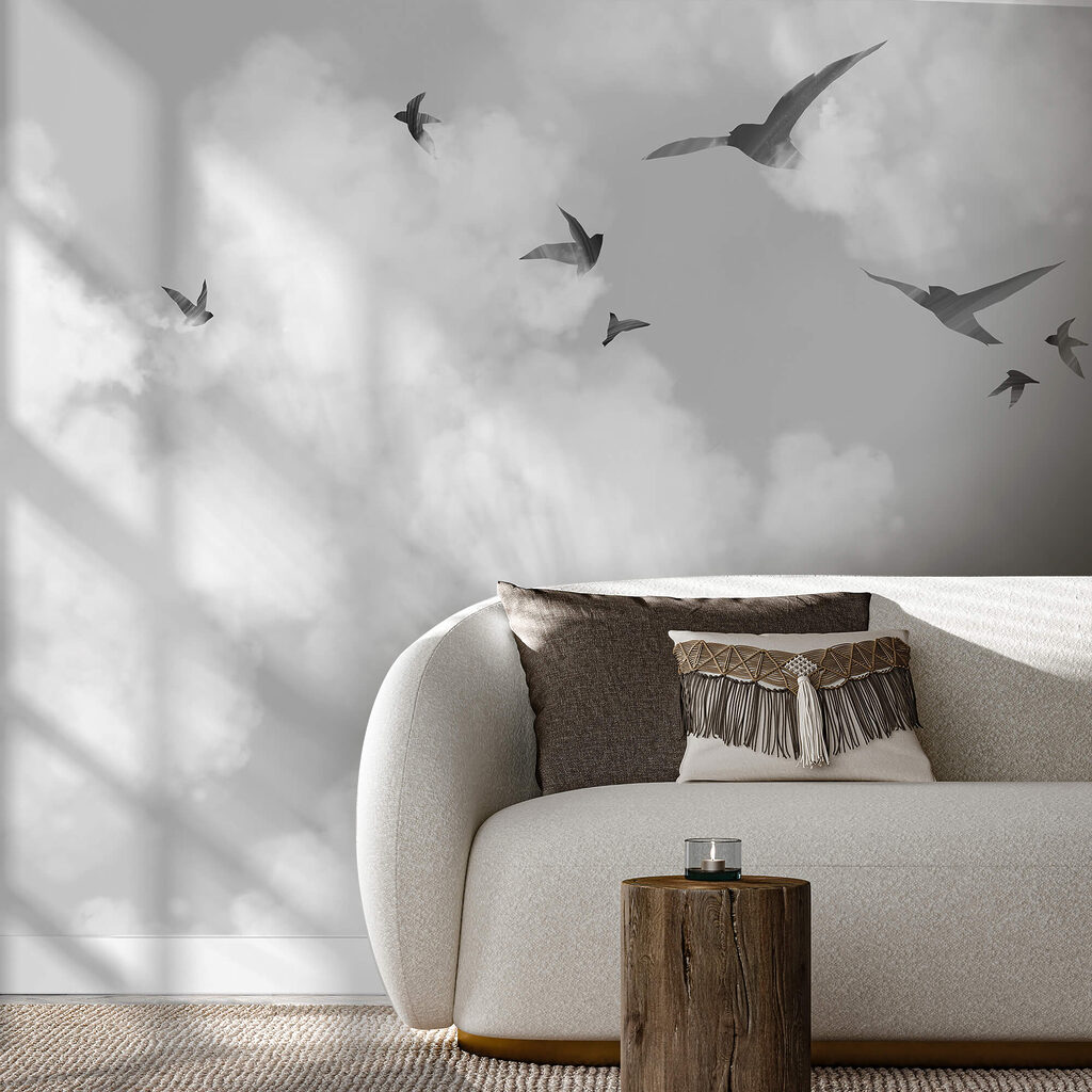 Silhouettes d’oiseaux en vol — intérieur 2