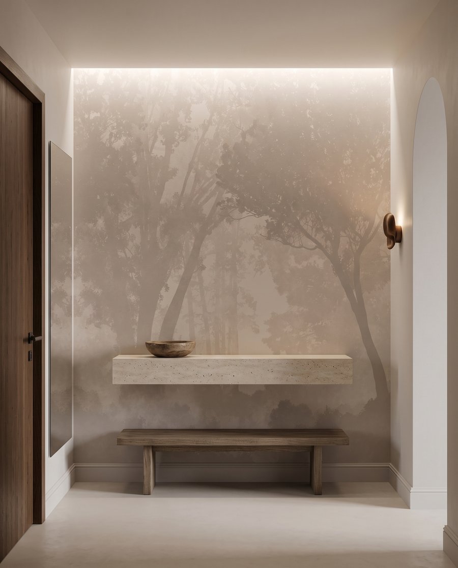 Arbres voilés dans un intérieur