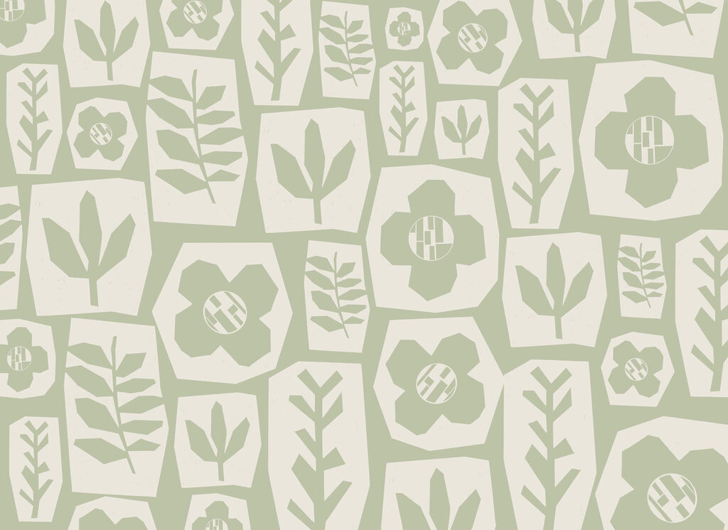 Feuillages en cases — motif complet