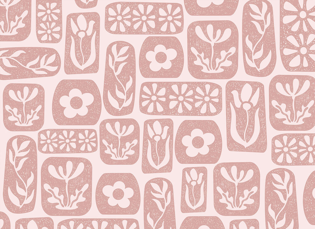 Fleurs en cases — motif complet