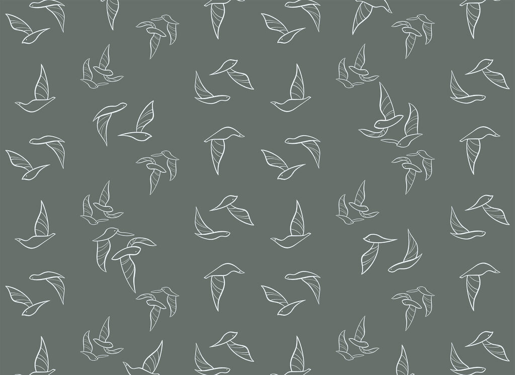 Contours d’oiseaux en vol — motif complet