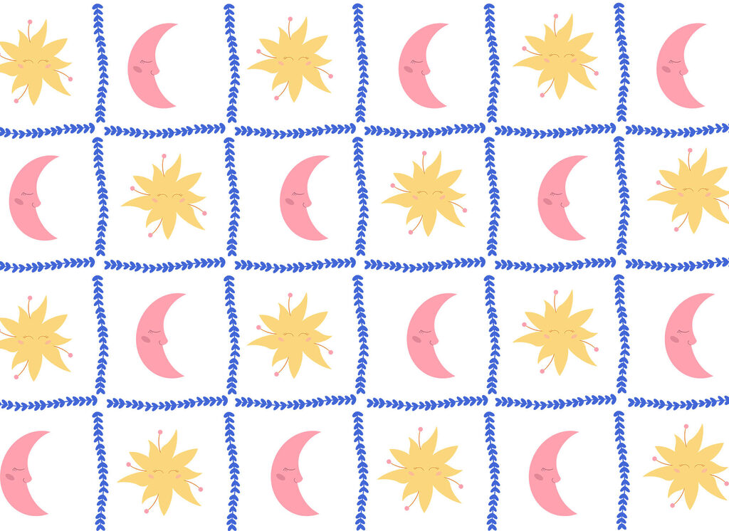 Soleils et lunes — motif complet