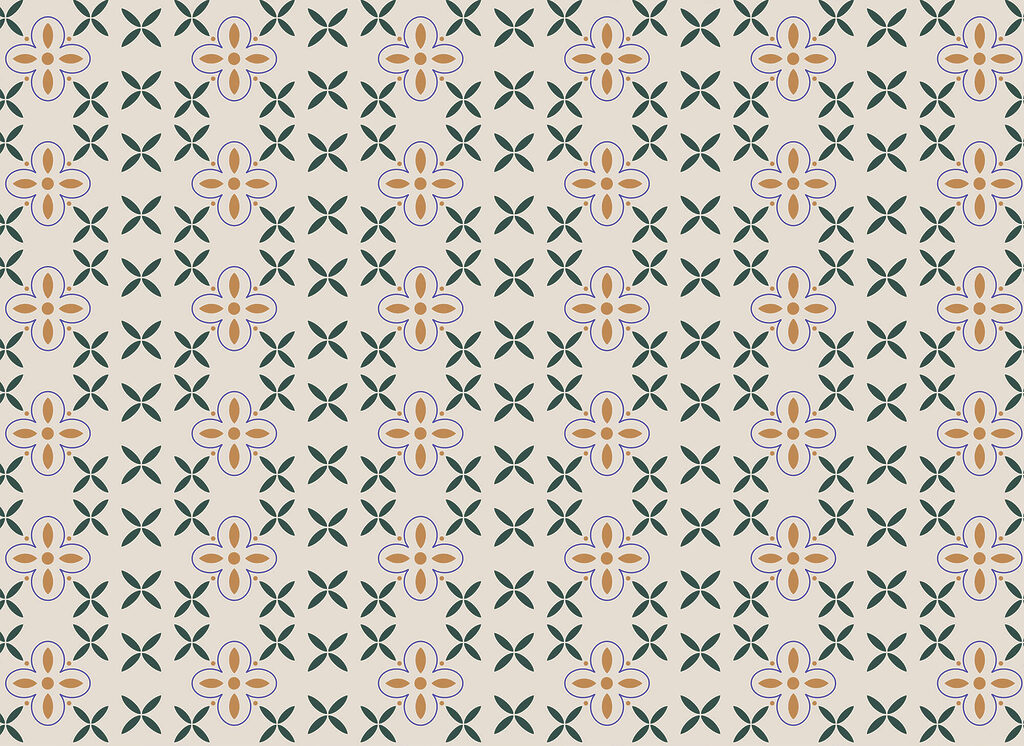 Petites croix et fleurs — motif complet