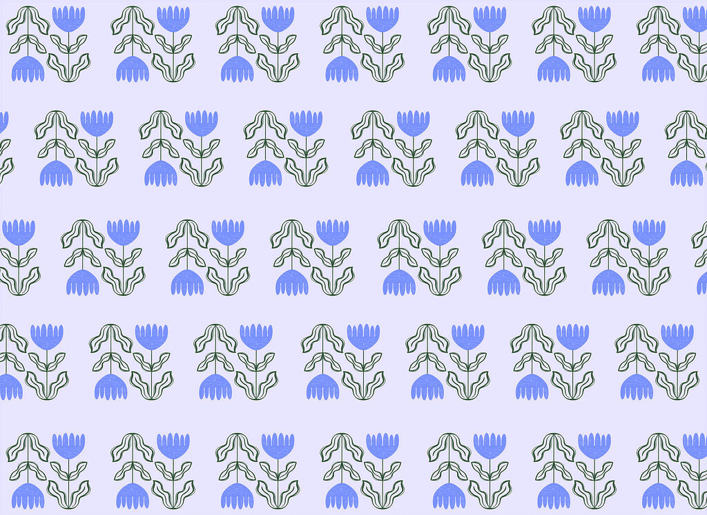 Tulipes stylisées — motif complet