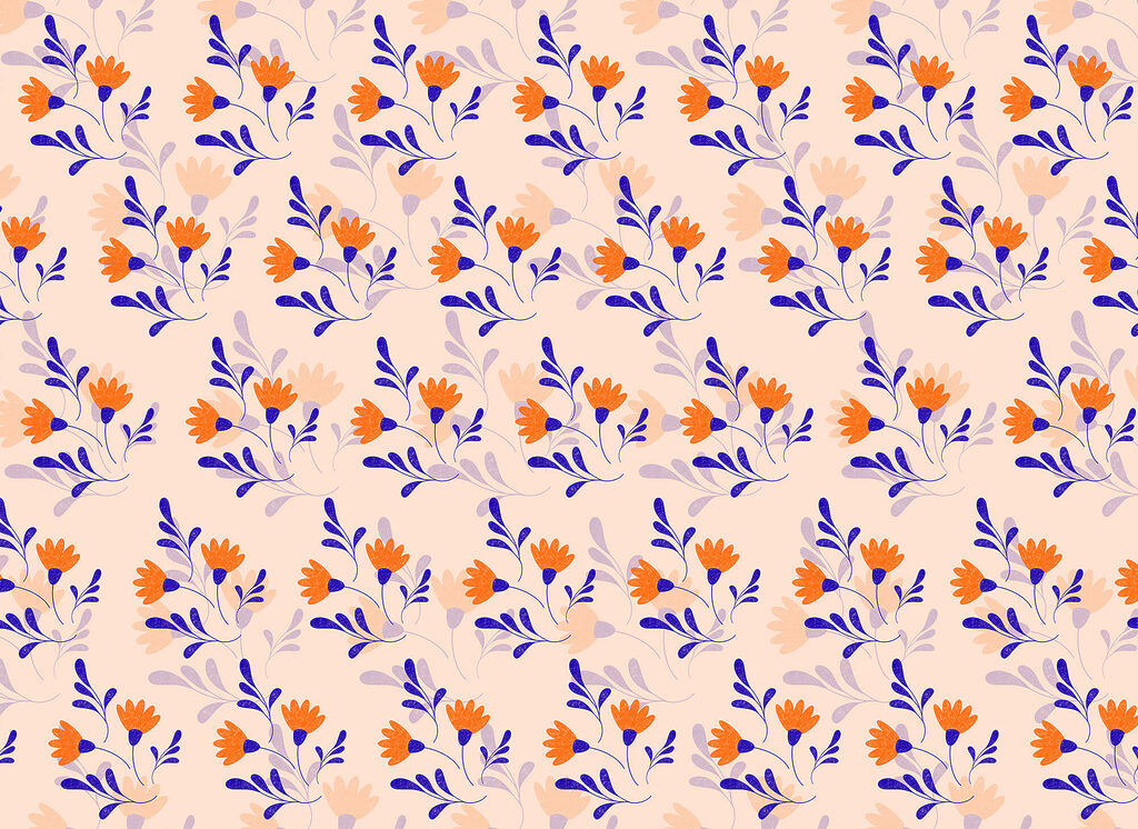 Fleurs et brindilles — motif complet