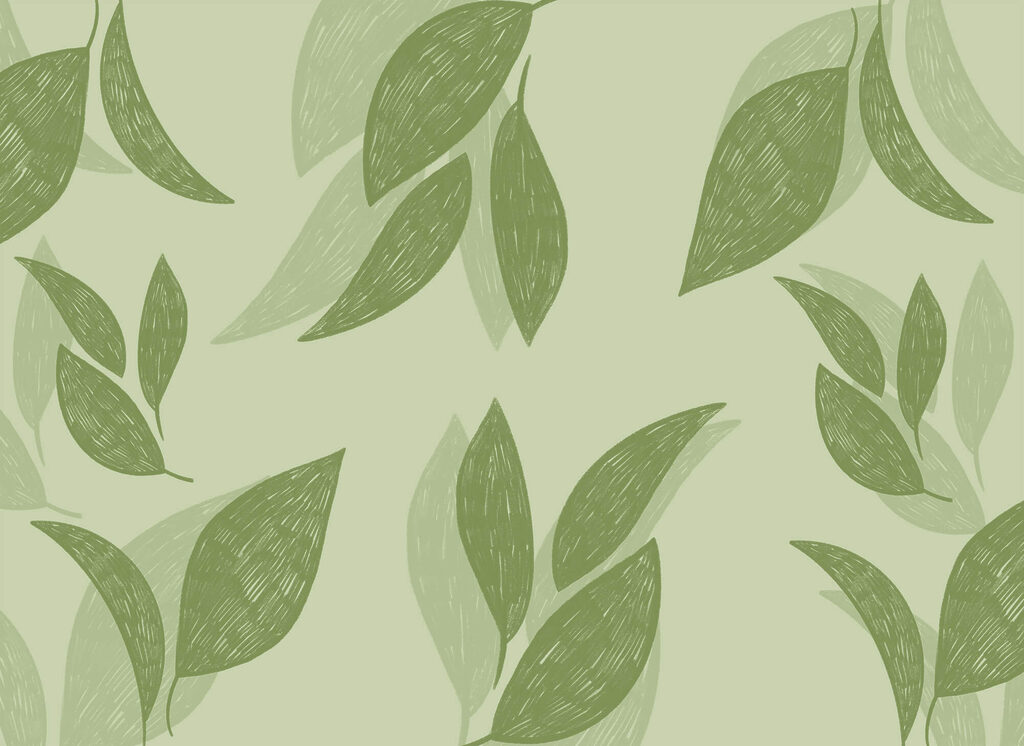 Grandes feuilles vertes — motif complet