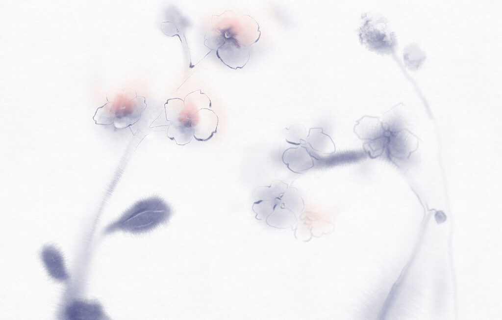 Pétales à l’aquarelle — motif complet
