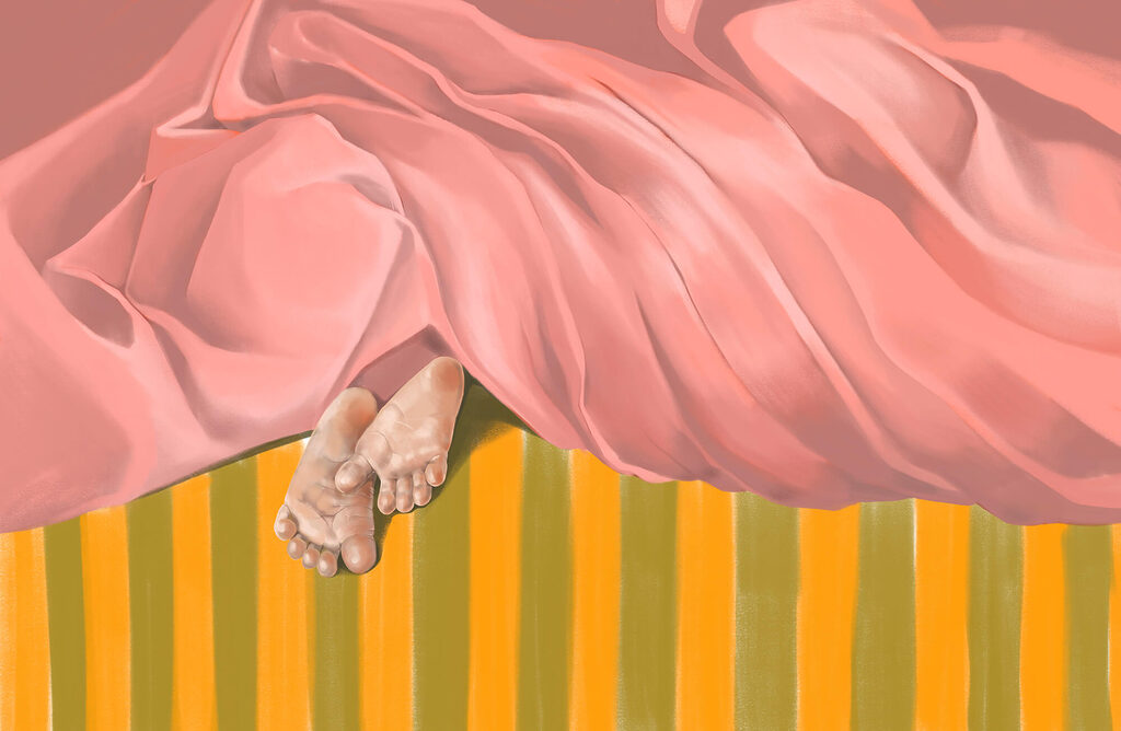 Sous la couverture rose — motif complet