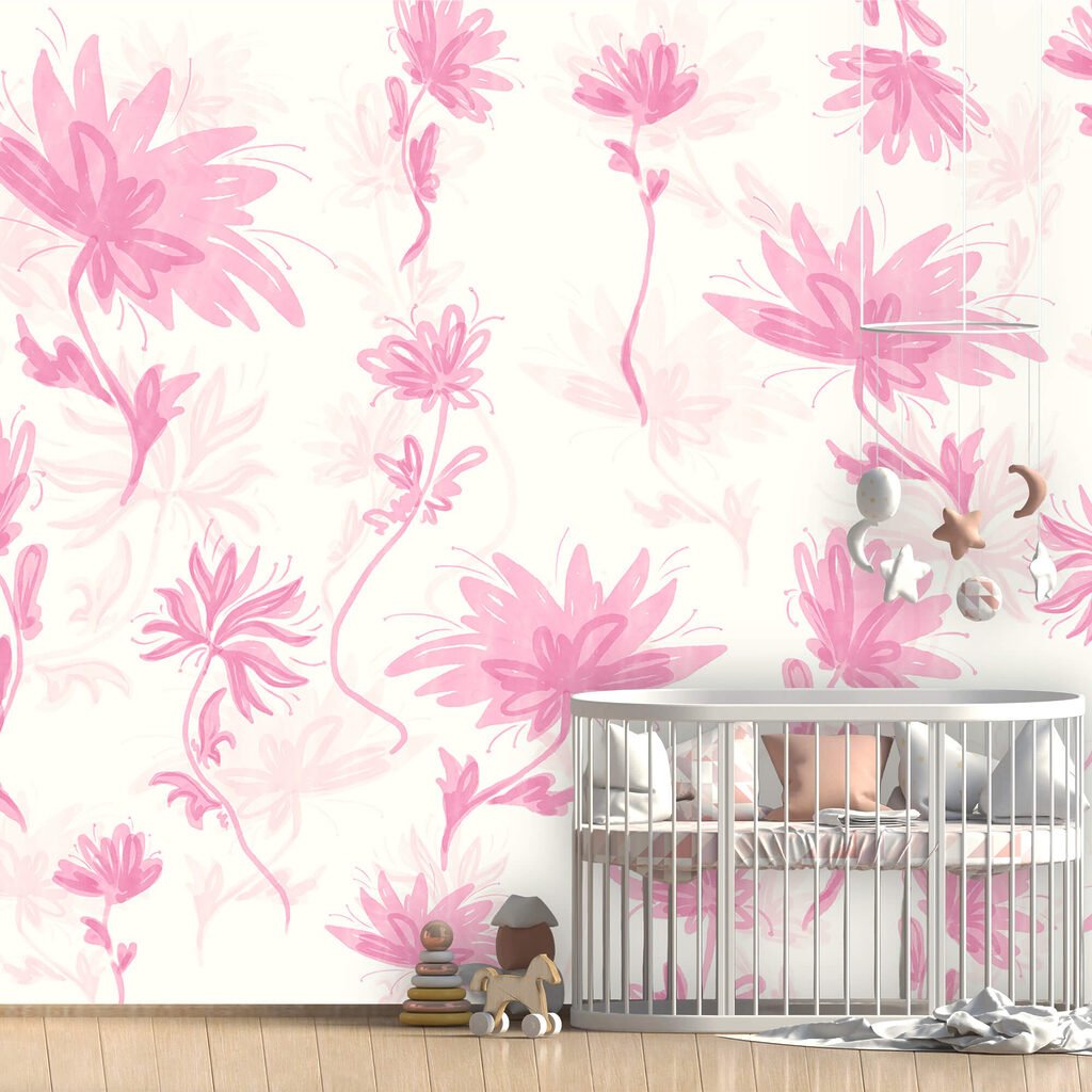 Fleurs au pinceau dans un intérieur