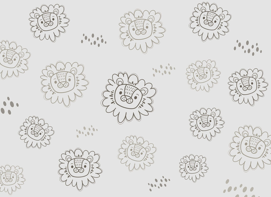 Petites têtes de lion — motif complet