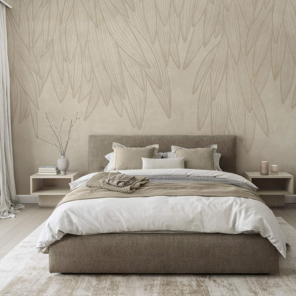 Fin feuillage retombant dans un intérieur
