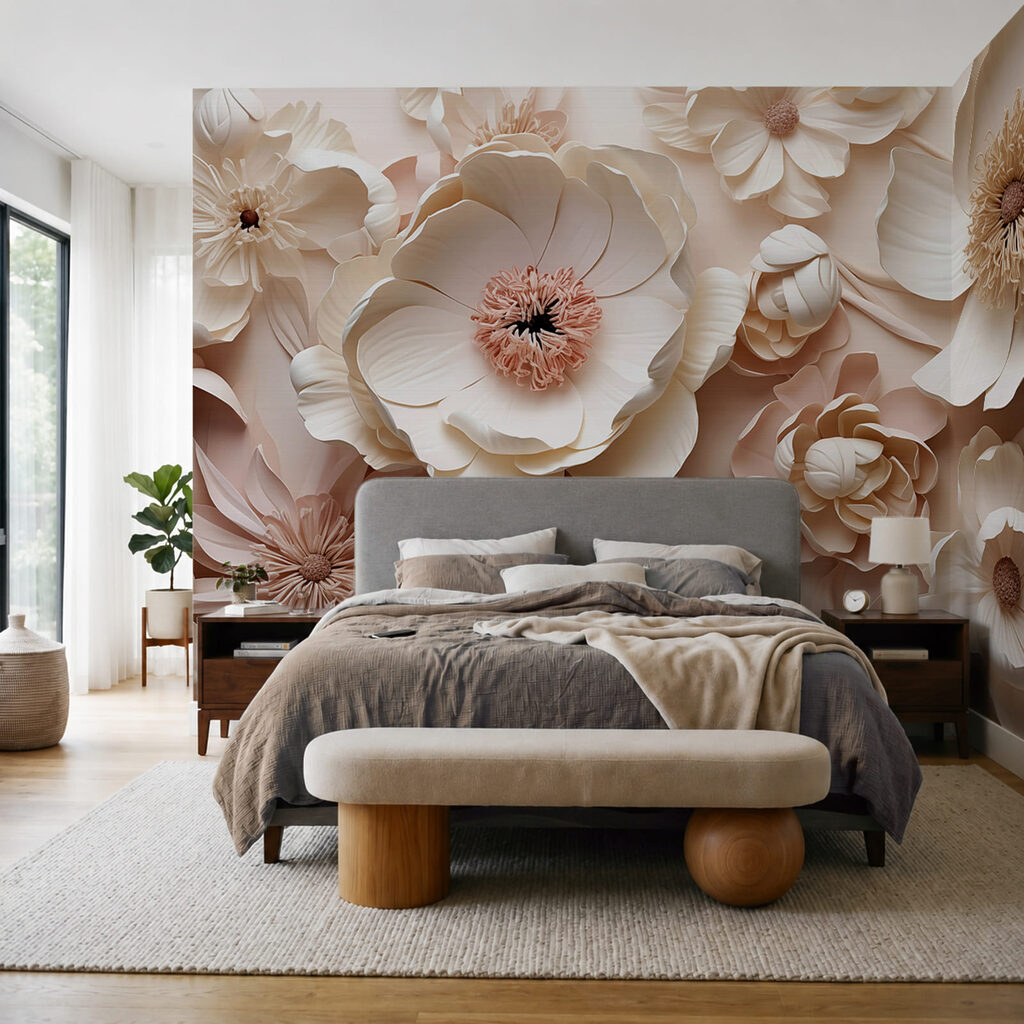 Bouquet en relief dans un intérieur