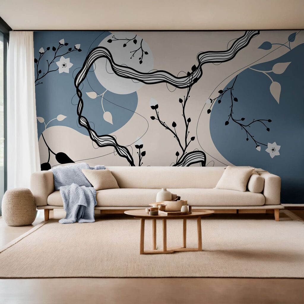 Fleurs et lignes sinueuses — intérieur 2