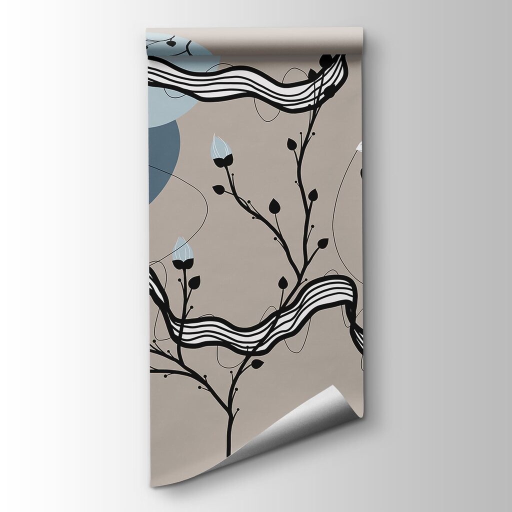 Fleurs et lignes sinueuses — vue du produit
