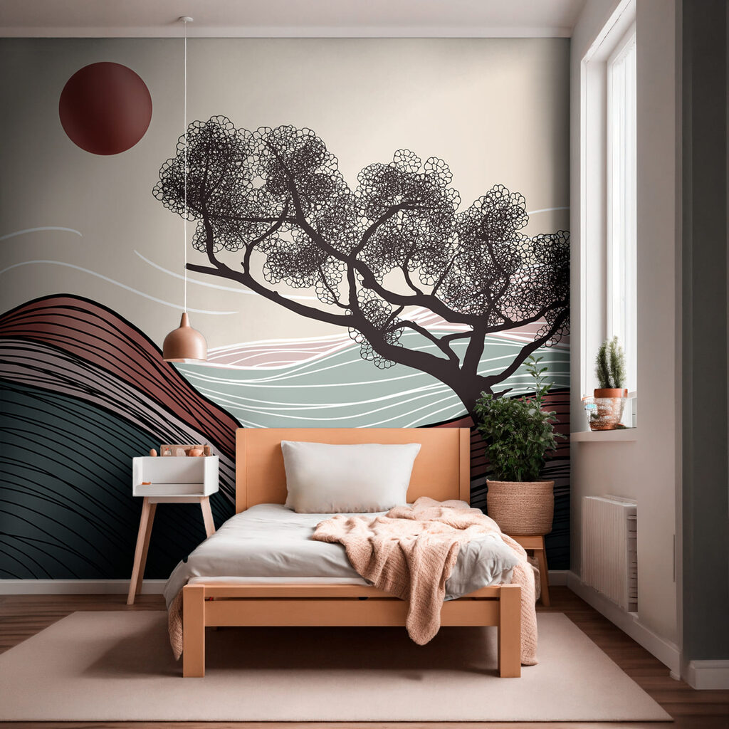 Arbre penché au soleil — intérieur 1