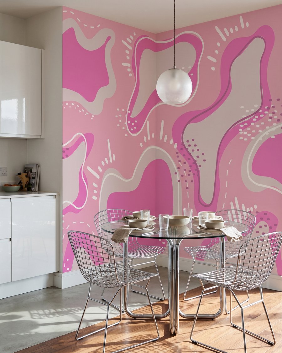 Formes aux bords pointillés dans un intérieur