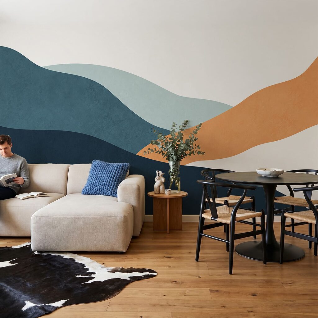 Vallée en aplats colorés — intérieur 1