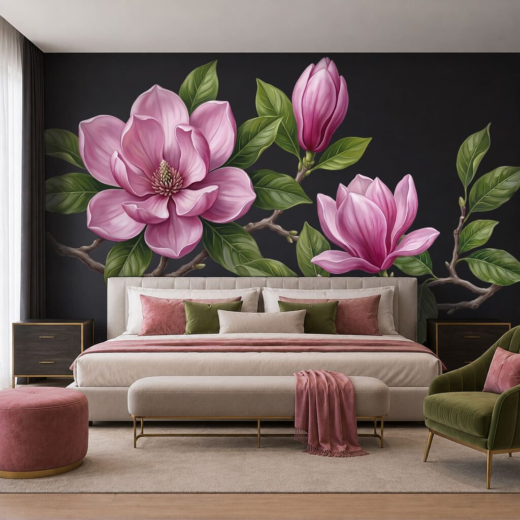 Grandes fleurs roses — intérieur 2