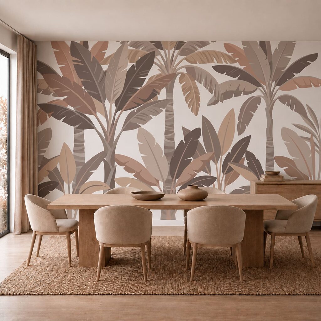 Feuilles tropicales en aplats — intérieur 1