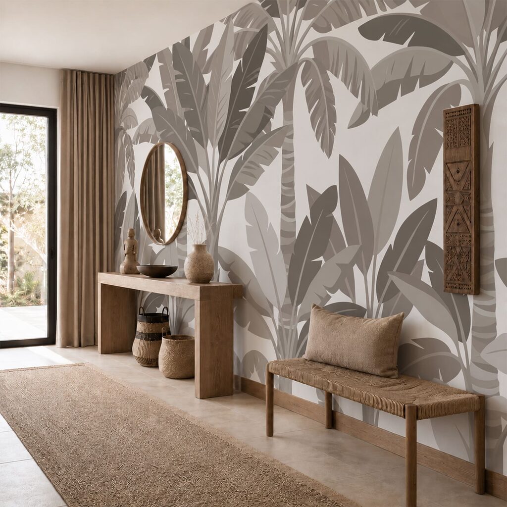 Feuilles tropicales en aplats — intérieur 2