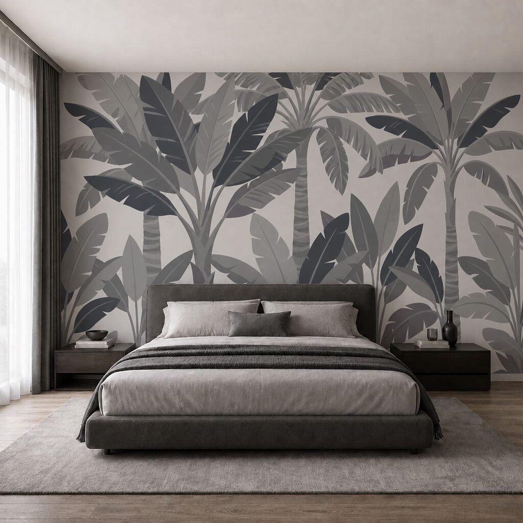 Feuilles tropicales en aplats — intérieur 1