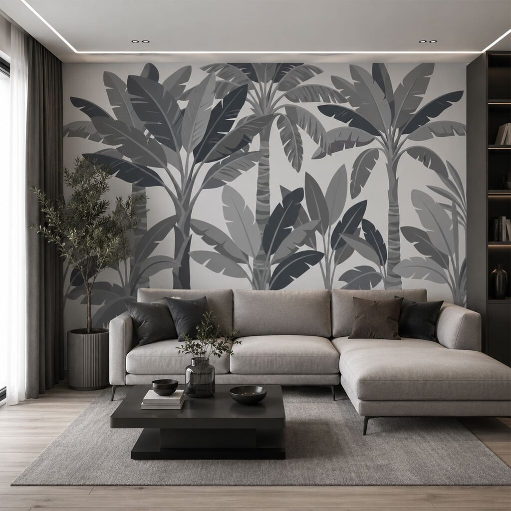 Feuilles tropicales en aplats — intérieur 2