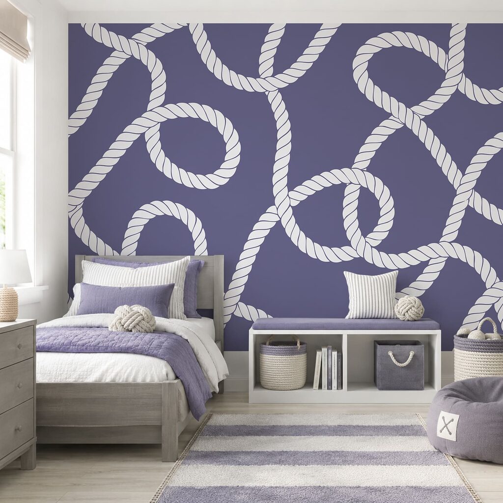 Boucles de corde entrelacées dans un intérieur