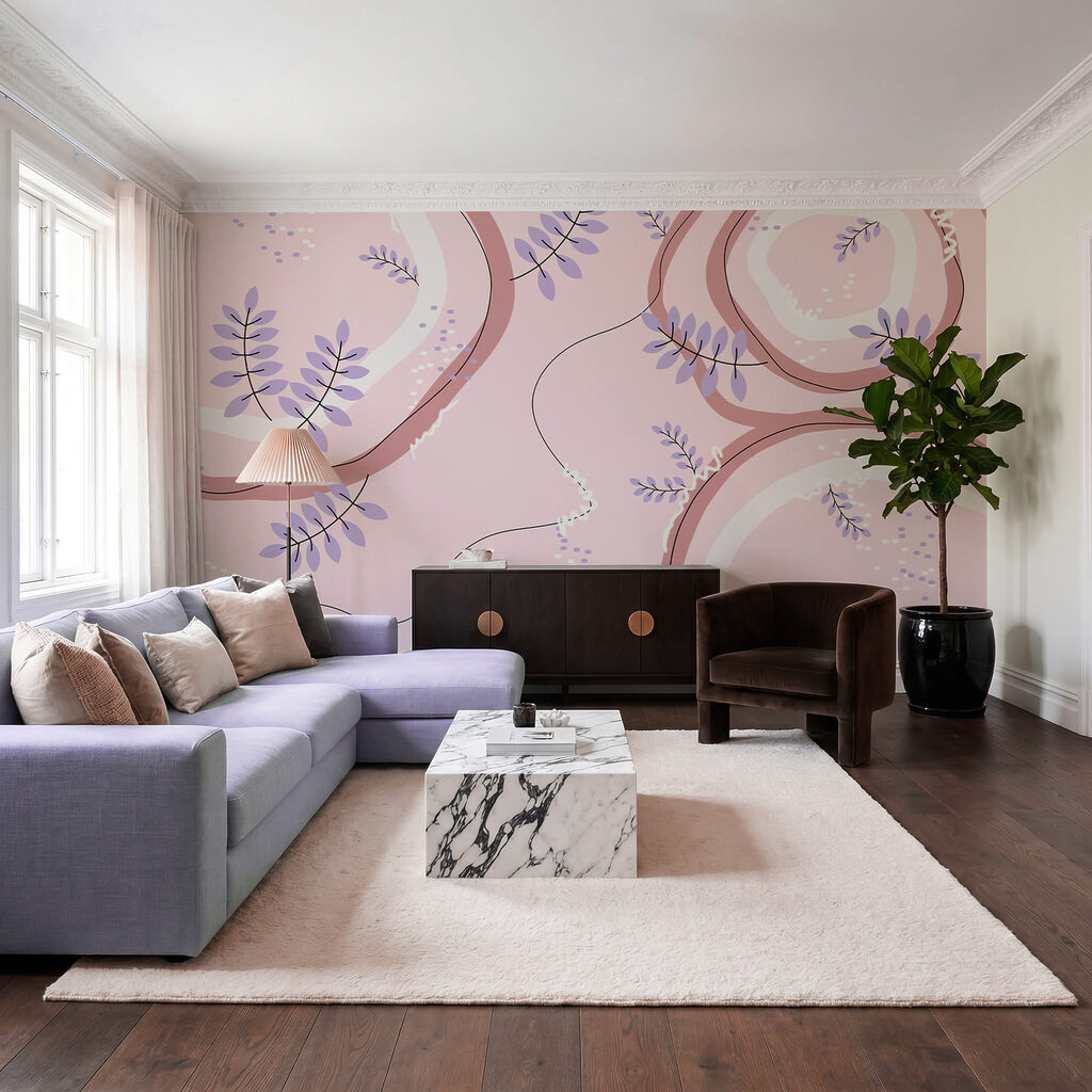Feuillage et boucles peintes — intérieur 2