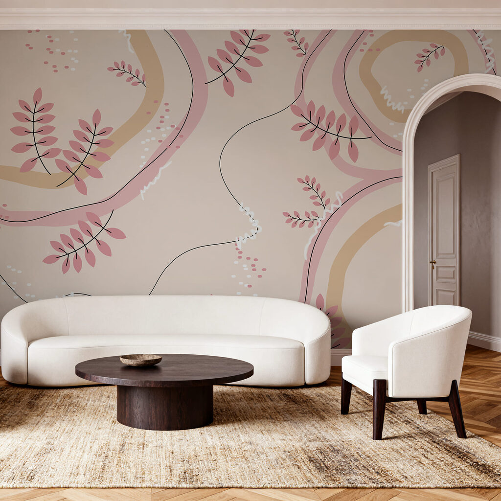Feuillage et boucles peintes — intérieur 2